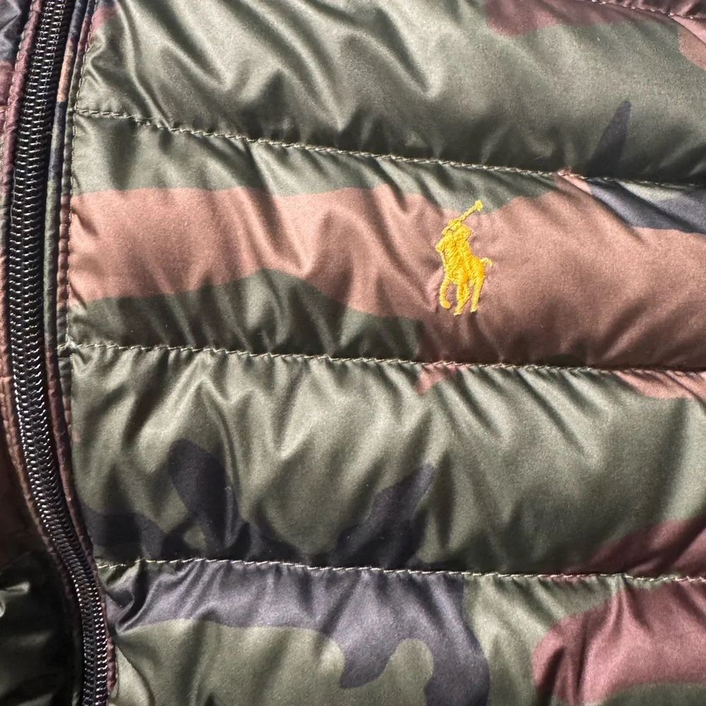 EUC-Polo Ralph Lauren- Camouflage Puffer Vest- Kids Size Large 14/16